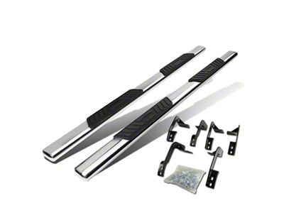 5-Inch Straight Nerf Side Step Bars; Stainless Steel (09-18 RAM 1500)