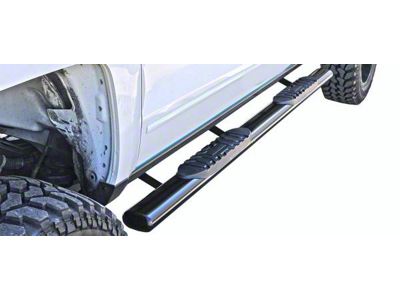 5-Inch Straight Oval Side Step Bars; Semi-Gloss Black (09-18 RAM 1500 Regular Cab)