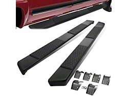 5-Inch Wide Flat Running Boards; Black (09-18 RAM 1500 Crew Cab)