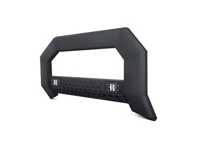 5.50-Inch AdvantEDGE Bull Bar with 2-Inch LED Cube Lights; Carbide Black (19-24 RAM 1500, Excluding EcoDiesel, Rebel & TRX)