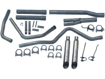 Aluminized Deep-Tone Dual Exhaust System with Painted Blunt Tips; Rear Exit (06-08 5.7L RAM 1500)