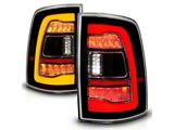 Amber Sequential LED Tail Lights; Black Housing; Clear Lens (09-18 RAM 1500)