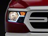 Animated LED Bar Factory Style Headlights; Matte Black Housing; Clear Lens (19-24 RAM 1500 w/ Factory Halogen Headlights)