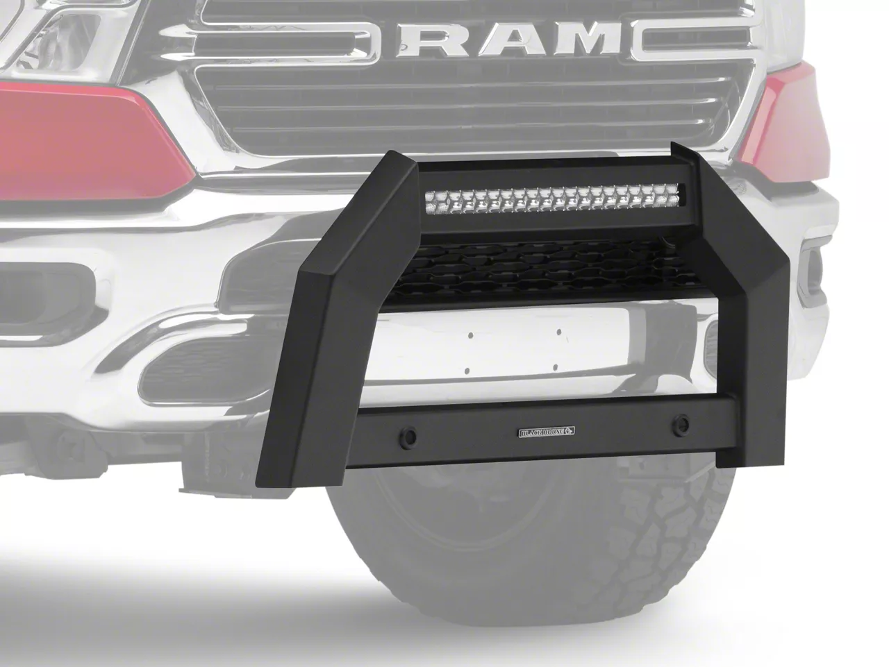 RAM 1500 Armour Bull Bar With 20-Inch LED Light Bar; Black (19-24 RAM ...