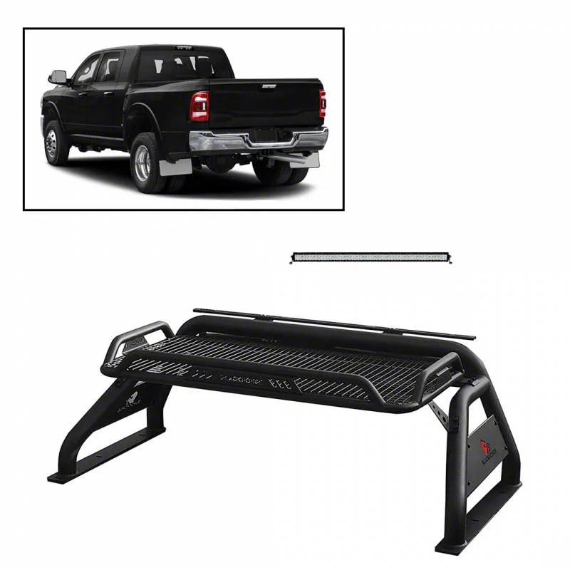 RAM 1500 Atlas Roll Bar with 50-Inch LED Light Bar; Black (02-24 RAM ...