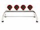 Atlas Roll Bar with 7-Inch Red Round LED Lights; Stainless Steel (02-24 RAM 1500 w/o RAM Box)