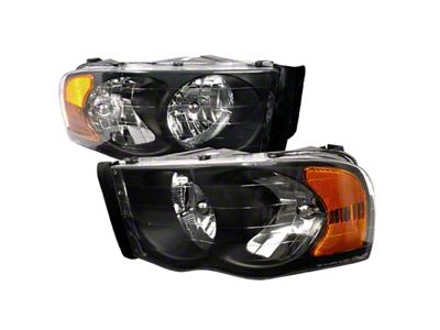 Euro Headlights; Black Housing; Clear Lens (02-05 RAM 1500)