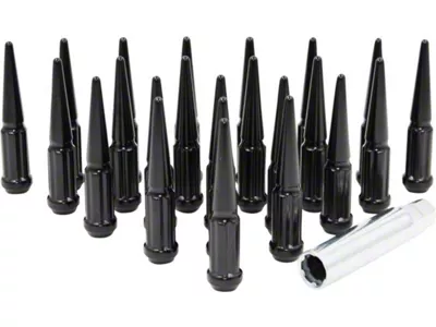 Black Spike Lug Nut Kit; 9/16-Inch; Set of 32 (06-08 RAM 1500 Mega Cab)