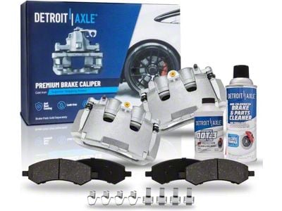 Brake Calipers with Ceramic Brake Pads, Brake Fluid and Cleaner; Front (09-18 RAM 1500)