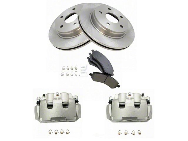 Ceramic 5-Lug Brake Rotor, Pad and Caliper Kit; Front (09-18 RAM 1500)