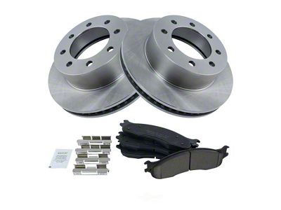 Ceramic 8-Lug Brake Rotor and Pad Kit; Front (06-08 RAM 1500 Mega Cab)