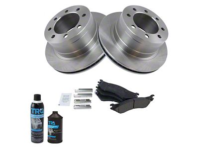 Ceramic 8-Lug Brake Rotor and Pad Kit; Rear (06-08 RAM 1500 Mega Cab)