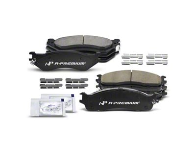 Ceramic Brake Pads with Pad Wear Sensor; Front and Rear (06-08 RAM 1500 Mega Cab)