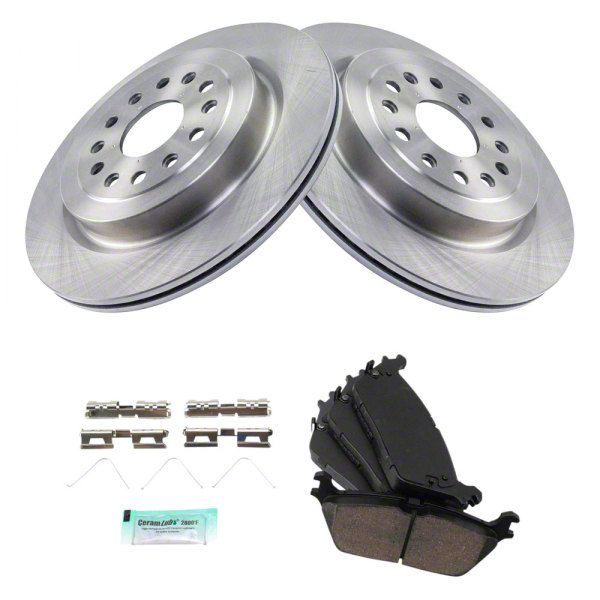 RAM 1500 Ceramic 6-Lug Brake Rotor and Pad Kit; Rear (19-24 RAM 1500 ...