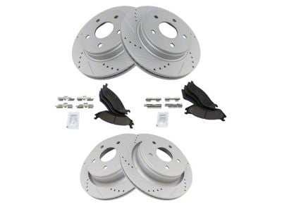 Ceramic Performance 5-Lug Brake Rotor and Pad Kit; Front and Rear (02-05 RAM 1500, Excluding SRT-10)