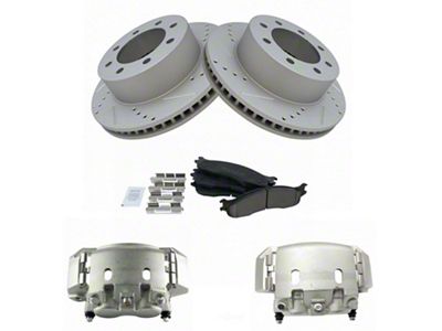 Ceramic Performance 8-Lug Brake Rotor, Pad and Caliper Kit; Front (06-08 RAM 1500 Mega Cab)