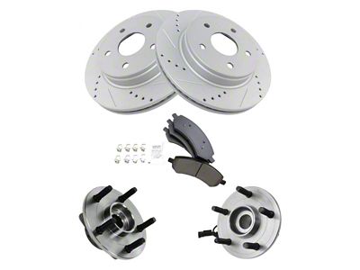 Ceramic Performance 5-Lug Brake Rotor and Pad Kit with Wheel Bearings; Front (06-08 RAM 1500, Excluding SRT-10 & Mega Cab)