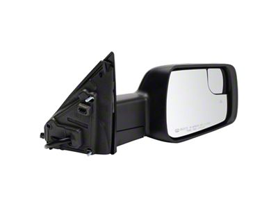 Checkered Flag Style Powered Heated Mirror; Black; Passenger Side (19-21 RAM 1500 w/ Memory Mirrors)