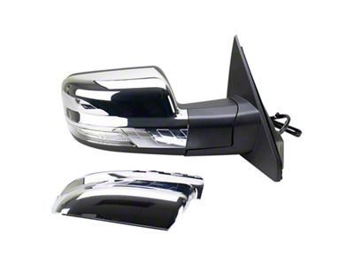 Checkered Flag Style Powered Heated Mirror; Chrome; Passenger Side (19-21 RAM 1500 w/ Memory Mirrors)