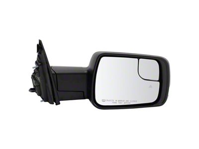 Checkered Flag Style Powered Heated Mirrors with Temperature Sensor and Blindspot; Unpainted (19-21 RAM 1500 w/ Puddle Lights & Memory Mirrors)