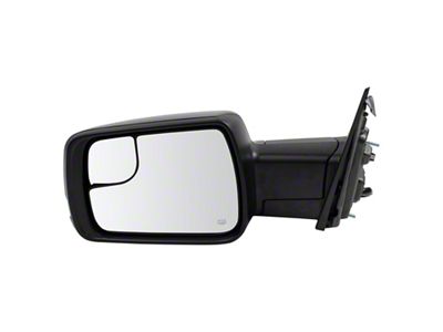 Checkered Flag Style Powered Heated Mirrors with Temperature Sensor and Turn Signal; Unpainted (19-21 RAM 1500 w/ Puddle Lights & Memory Mirrors)