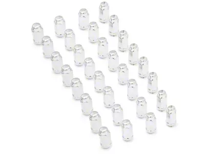 Chrome 7/8-Inch Bulge Acorn Lug Nut Kit; 9/16-Inch; Set of 32 (06-08 RAM 1500 Mega Cab)