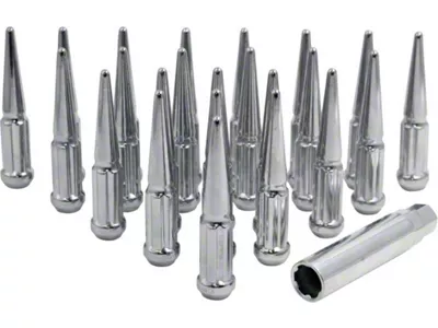 Chrome Spike Lug Nut Kit; 9/16-Inch; Set of 32 (06-08 RAM 1500 Mega Cab)