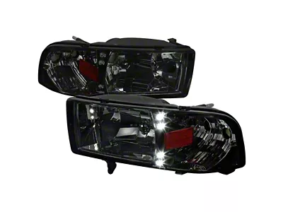 Crystal Headlights; Chrome Housing; Smoked Lens (94-01 RAM 1500, Excluding Sport)