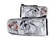 Crystal Headlights with LED Accent; Chrome Housing; Clear Lens (94-01 RAM 1500, Excluding 99-01 Sport)