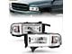 Crystal Plank Style Headlights; Chrome Housing; Clear Lens (94-01 RAM 1500 w/ Factory Dual Headlights, Excluding 99-01 Sport)