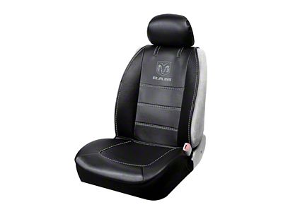 Deluxe Sideless Seat Cover with RAM Logo; Black (Universal; Some Adaptation May Be Required)