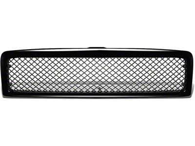 Diamond Mesh Upper Replacement Grille; Gloss Black (94-01 RAM 1500)