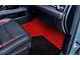Double Layer Diamond Front and Rear Floor Mats; Base Layer Red and Top Layer Black (09-18 RAM 1500 Crew Cab w/ Front Bucket Seats)