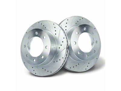 Drilled and Slotted 8-Lug Rotors; Front Pair (06-08 RAM 1500 Mega Cab)