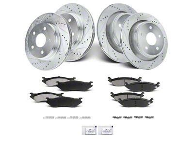 Drilled and Slotted 5-Lug Brake Rotor and Pad Kit; Front and Rear (02-05 RAM 1500, Excluding SRT-10)