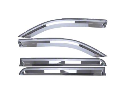 Putco Element Chrome Window Visors; Front and Rear (19-24 RAM 1500 Quad Cab)