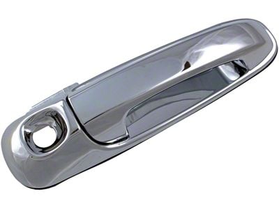 Exterior Door Handle; Front Right; With Keyhole; All Chrome; Plastic (02-08 RAM 1500)