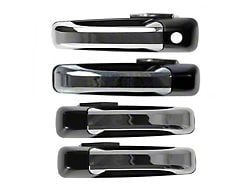 Exterior Door Handles; Front and Rear; Chrome and Black (09-18 RAM 1500 Crew Cab)