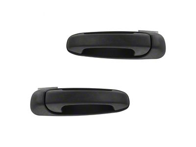 Exterior Door Handles; Rear; Textured Black (02-08 RAM 1500 Quad Cab)