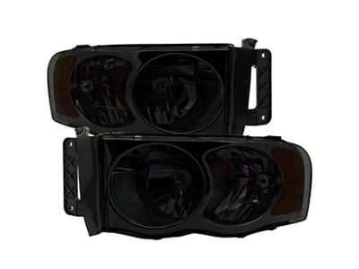 Factory Style Headlights; Chrome Housing; Smoked Lens (02-05 RAM 1500)