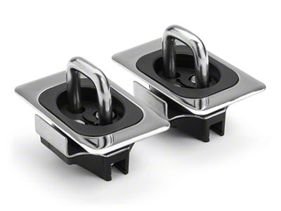 Flush Fit Retractable Tie Down Anchors; Polished; Set of Six (95-25 RAM 1500 w/ Rail Cap Trim)