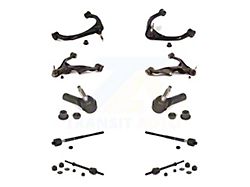 Front Upper and Lower Suspension Control Arm and Ball Joint Assemblies with Front Stabilizer Bar Link and Tie Rod End Kit (13-18 RAM 1500 w/ Air Ride)