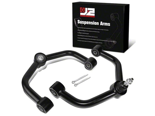Front Upper Control Arms for 2 to 4-Inch Lift; Black (09-18 2WD RAM 1500)