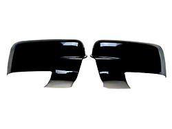 Full Chrome Delete Mirror Covers with Turn Signal Openings; Gloss Black (13-18 RAM 1500)
