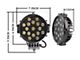 Grille Guard with 7-Inch Black Round LED Lights; Black (94-01 RAM 1500)