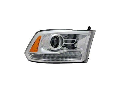 Replacement Halogen Headlight; Chrome Housing; Clear Lens; Passenger Side (13-15 RAM 1500 w/ Factory Halogen Projector Headlights)