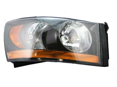 Headlight; Black Housing; Clear Lens; Passenger Side (06-08 RAM 1500)