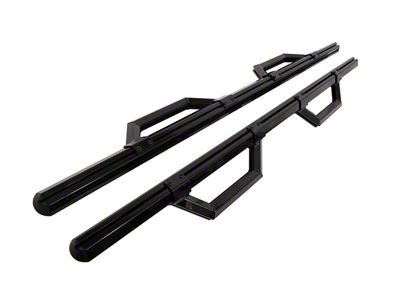Hex Series Side Step Bars without Mounting Brackets; Gloss Black (09-24 RAM 1500 Quad Cab)