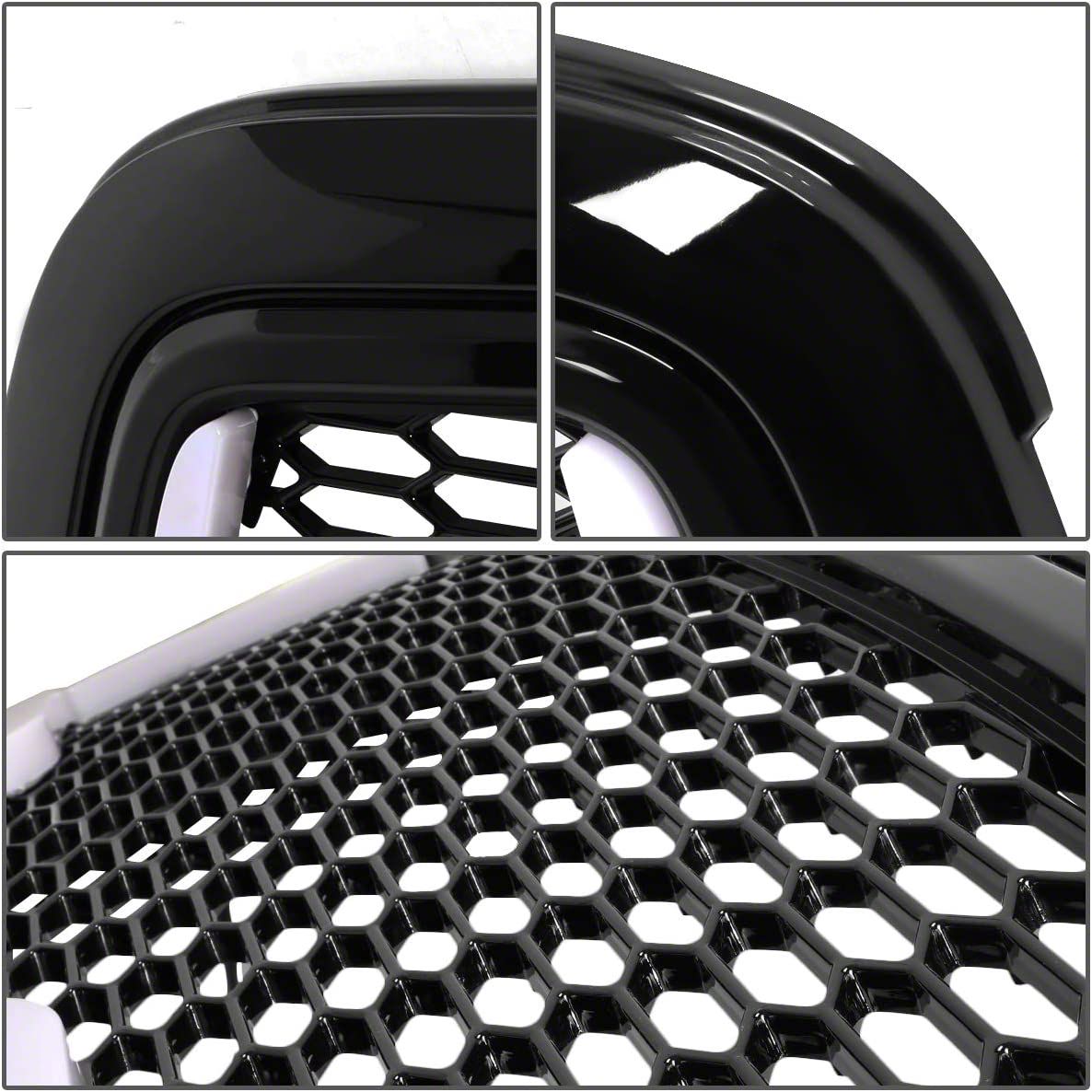 Ram 1500 Honeycomb Mesh Style Upper Replacement Grille With Led Drl Lights Black 09 12 Ram