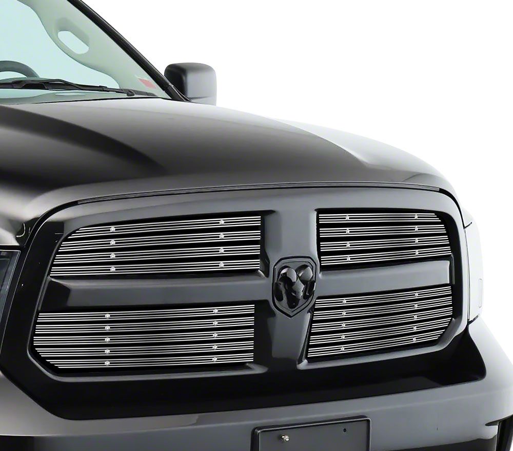 RAM 1500 Honeycomb Style Rugged Billet Upper Overlay Grilles; Polished ...